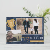 Grußkarte für den besten Vater Award Foto Karte (Stehend Vorderseite)