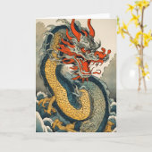 Grußkarte für den chinesischen Neujahrsdrachen Karte (Gelbe Blume)