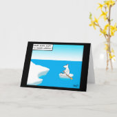 Grußkarte für den Eisbär Global Warming Cartoon Karte (Gelbe Blume)