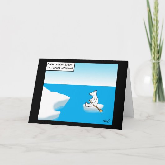 Grußkarte für den Eisbär Global Warming Cartoon Karte (Vorderseite)