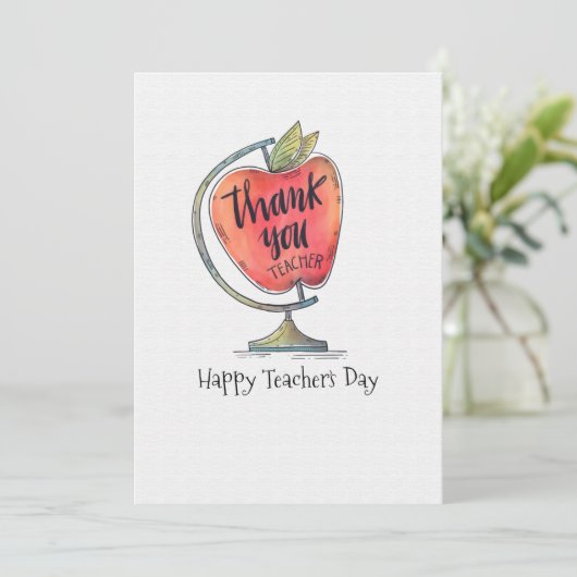 Grußkarte für den Lehrertag (Stehend Vorderseite)