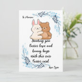 Grußkarte für den Osterhasen individuell anpassbar Ankündigung (Stehend Vorderseite)