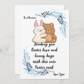 Grußkarte für den Osterhasen individuell anpassbar Ankündigung (Vorne/Hinten)