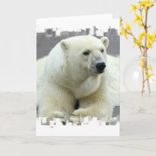 Grußkarte für den Polarbär Karte (Gelbe Blume)