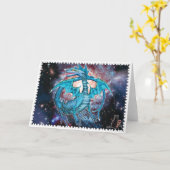 Grußkarte für den Türkisdrachen Karte (Gelbe Blume)