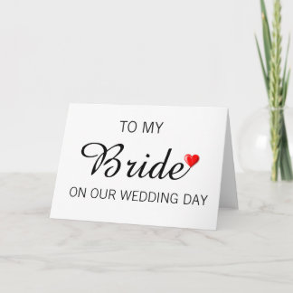 Grußkarte für die Braut am Hochzeitstag Karte