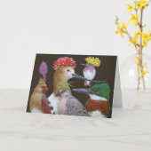 Grußkarte für die Funny-Vogelgruppe Karte (Gelbe Blume)