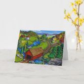 Grußkarte für die überdachte Brücke Karte (Gelbe Blume)