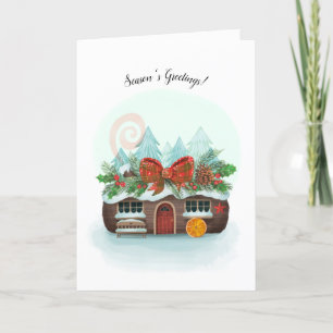 Grußkarte für die Weihnachten Log Kabine der Saiso Karte