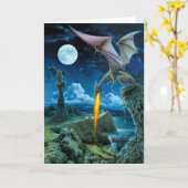 Grußkarte für Drachen Karte (Gelbe Blume)