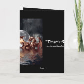 Grußkarte für Drachen und Mond Karte (Rückseite)