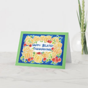Grußkarte für Erntedank-Kürbisgewächse Feiertagskarte