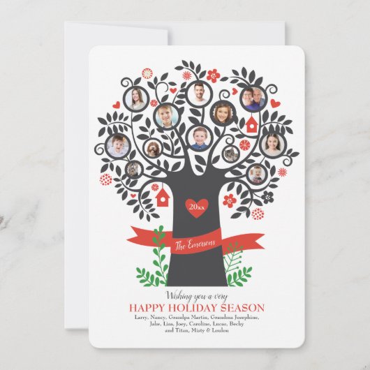 Grußkarte für Familienbaum 8+ Foto Einladung (Vorderseite)