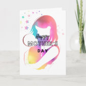 Grußkarte für farbenfrohe glückliche Mütter Dankeskarte (Vorderseite)