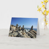 Grußkarte für Felsen am Meer (innen leer) Karte (Gelbe Blume)