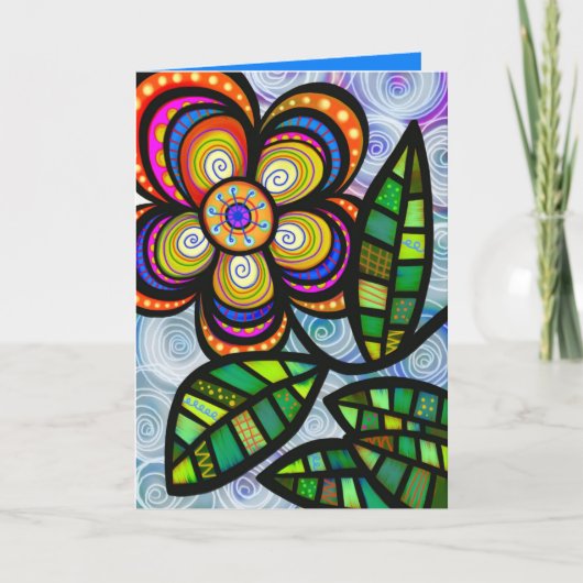 Grußkarte für Folk Art, weiße Umschläge inklusive Karte (Vorderseite)