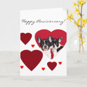 Grußkarte für französische Bulldogs zum Jubiläum Karte (Gelbe Blume)