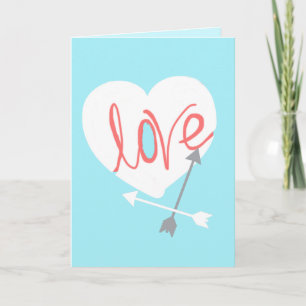 Grußkarte für Funky Coral Liebe Heart Arrows Karte