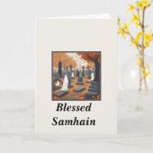 Grußkarte für gesegnete Samhain Karte (Gelbe Blume)