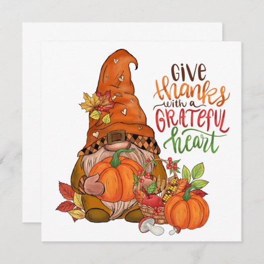 Grußkarte für GNOME-Erntedank Mitteilungskarte (Vorne/Hinten)