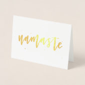 Grußkarte für Gold Foil Calligraphy Namaste Folienkarte (Vorderseite)