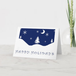 Grußkarte für Happy Holidays Snowscape Feiertagskarte