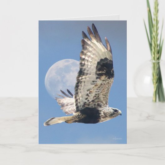 Grußkarte für Hawk und Mond Karte (Vorderseite)