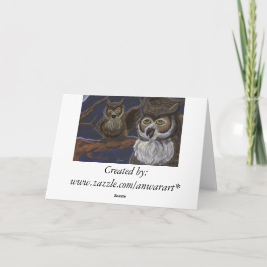 Grußkarte für Hoot Owl geben Karte (Rückseite)
