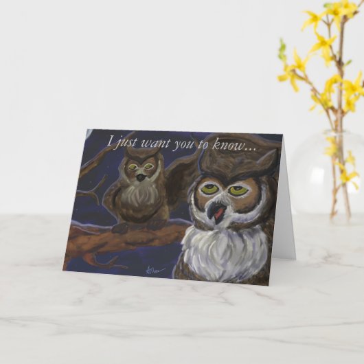 Grußkarte für Hoot Owl geben Karte (Gelbe Blume)