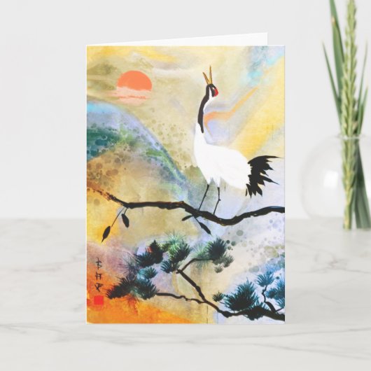 Grußkarte für japanische Krane Karte (Vorderseite)
