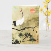 Grußkarte für japanische Krane Karte (Gelbe Blume)