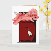 Grußkarte für japanische Krane Karte (Gelbe Blume)