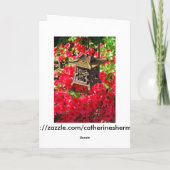 Grußkarte für japanische Laterne und Azaleen Karte (Rückseite)