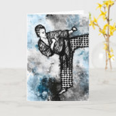 Grußkarte für Kampfkünstler Karate Kick Judo Karte (Gelbe Blume)