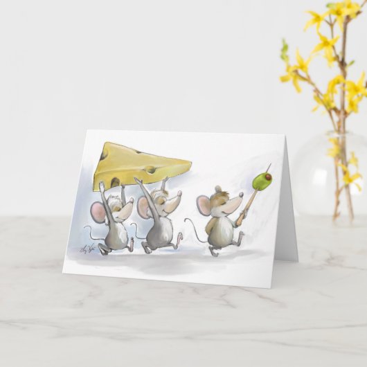 Grußkarte für Käse (mit Oliven) Karte (Gelbe Blume)