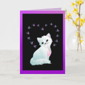 Grußkarte für Kätzchen und Schmetterlinge Karte (Gelbe Blume)