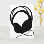 Grußkarte für Kopfhörer-Silhouette Karte (Gelbe Blume)