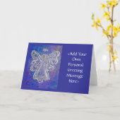 Grußkarte für lila Engel oder Mitteilungskarten mi (Gelbe Blume)