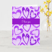 Grußkarte für lila Herzen Karte (Gelbe Blume)