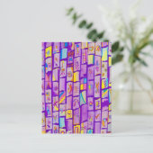 Grußkarte für Lila Steine Sharp Postkarte (Stehend Vorderseite)