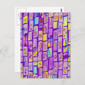 Grußkarte für Lila Steine Sharp Postkarte (Vorne/Hinten)