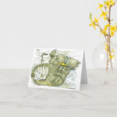 Grußkarte für Lily Pad und Dragonfly Karte (Gelbe Blume)