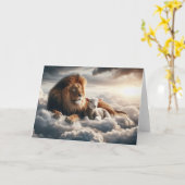 Grußkarte für Löwen und Lamm Karte (Gelbe Blume)