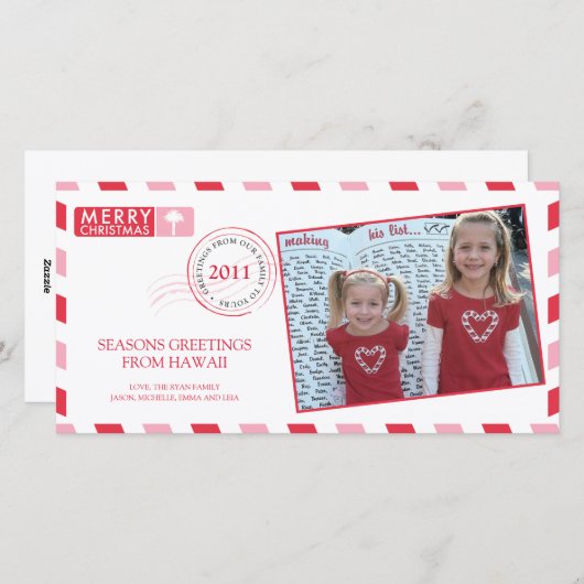 Grußkarte für Luftpost Feiertagskarte (Vorne/Hinten)