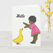 Grußkarte für Mädchen mit gelber Ente Karte (Gelbe Blume)