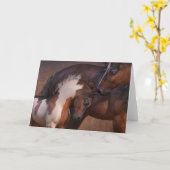 Grußkarte für Mare und Fohlen Karte (Gelbe Blume)