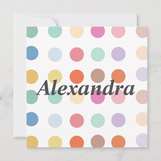 Grußkarte für mehrfarbige Punkte (Vorderseite)