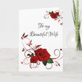 Grußkarte für meine schöne Ehefrau Rote Rose Karte (Vorderseite)