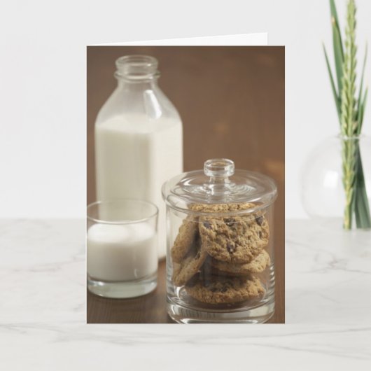 Grußkarte für Milch und Cookies Feiertagskarte (Vorderseite)