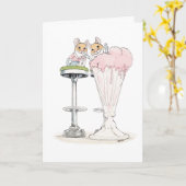 Grußkarte für Milkshake Mäuse Karte (Gelbe Blume)